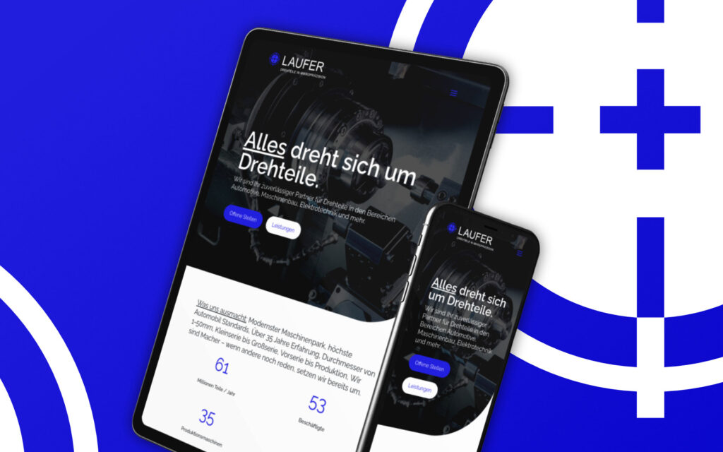 MockUp der neuen Website der Laufer GmbH aus Schramberg.