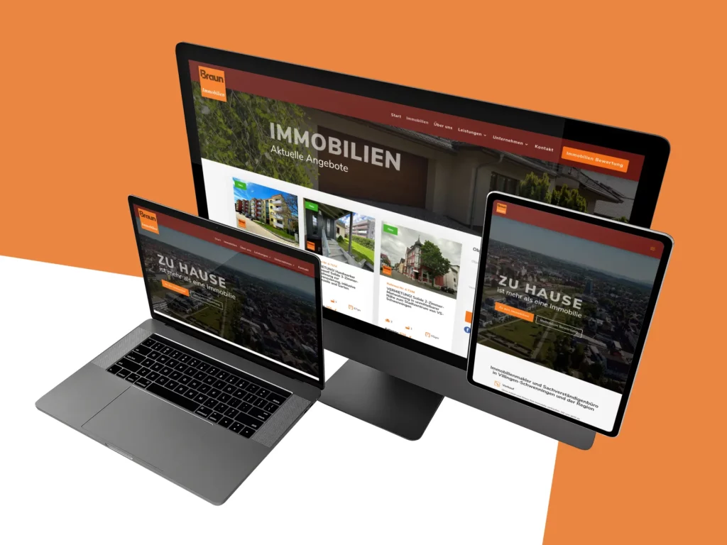 MockUp Anbindung von estatesmart by immowelt per Openimmo an die Website von Braun Immobilien